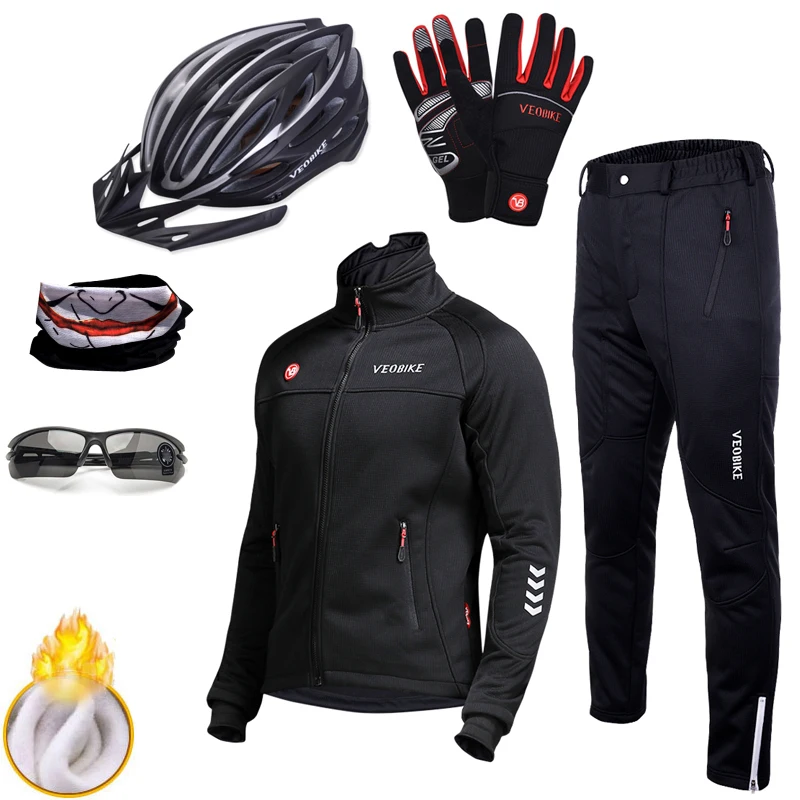 Waterproof Wind Coat Pro Team Cycling Set Men Bike Clothing Windproof Mens Motorcycle Jacket Winter Thermal Fleece Running Suit