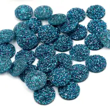 Новая мода 40 шт 12 мм Голубое озеро цвет натуральная руда стиль плоская задняя Смола Кабошоны для браслета серьги accessories-G7-19