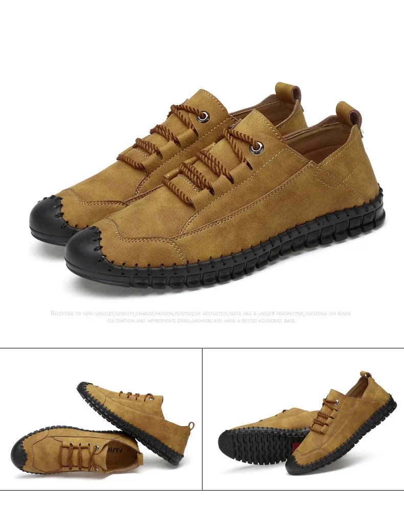 2019 New Fashion Leather Spring Casual Shoes Men's Shoes Handmade Vintage Loafers Men Flats Hot Sale Moccasins Sneakers Big Size HTB1RYXaayfrK1RjSspbq6A4pFXaE - 2019 New Fashion Leather Spring Casual Shoes Men's Shoes Handmade Vintage Loafers Men Flats Hot Sale Moccasins Sneakers Big Size