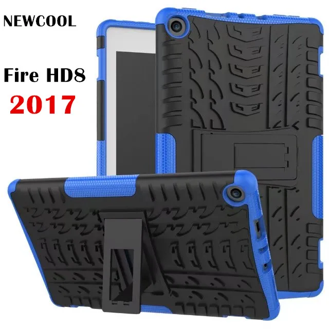 

NEWCOOL Case For Amazon 2017 New Kindle Fire HD 8 HD8 2017 Tablet Case TPU+PC Heavy Duty Armor Case Hybrid Rugged Rubber