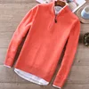 Suéteres de cuello alto de manga larga para hombre, ropa de punto gruesa informal, abrigos de moda, 100% algodón, alta calidad, otoño ► Foto 2/6