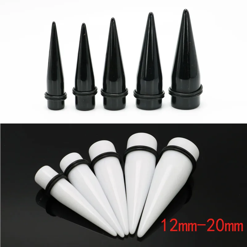 Buy 5pcs/set black white big ear tapers plugs
