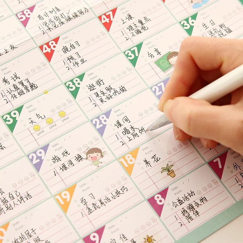 2pcs 100 Days Countdown Calendars Planner Superdeal