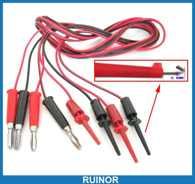 

10 Set 100cm Cable Nickel 4mm Banana Plug to Test Hook for Multimeter Test Probe