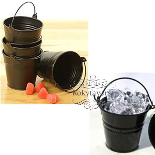black tin pail