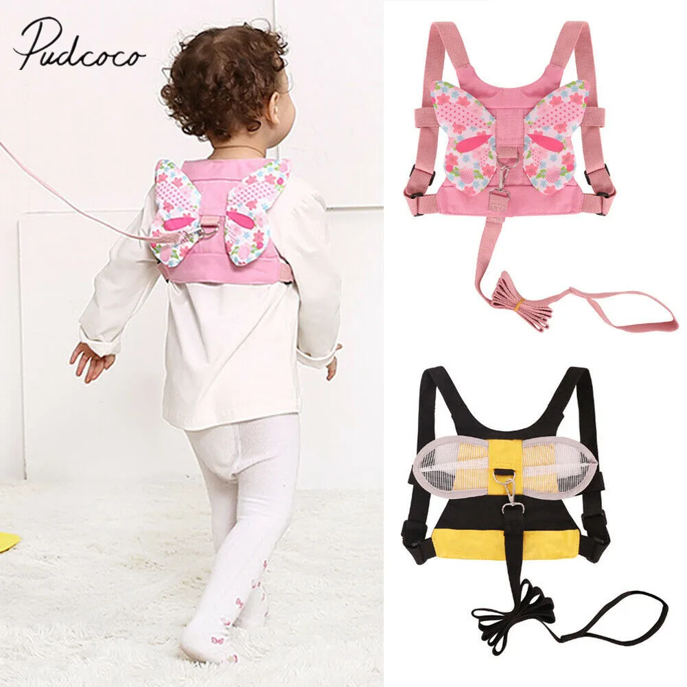 

2019 Baby Harnesses Butterfly Bee Leashes Toddler Baby Kids Anti Lost Harness Belt With Cute Mini Strap Safety Leash Wholesale