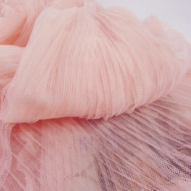 1 предмет, фатиновая сетчатая плиссированная ткань, Прозрачная Жесткая сетчатая газовая ткань для танцевальной юбки, детская одежда - Цвет: 7