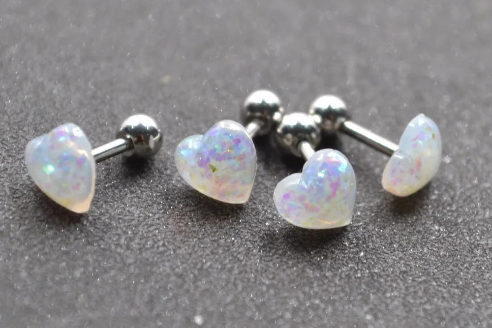 Fashion Surgical Steel Opal Earring Piercing White Fake Stud Fashion Surgical Steel Opal Earring Piercing White Fake