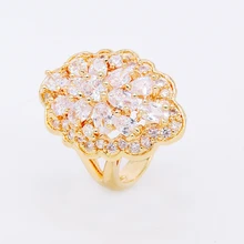 Classic 18K white gold plated platinum plated White Big flower design finger rings with gift box or bag pack jewelry ZM20W
