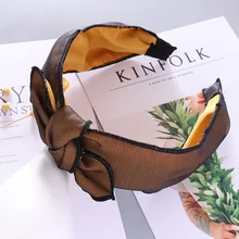 1 шт. повязки для женщин одноцветная сетка двухцветная тканевая повязка на голову Dongdaemun шелковая атласная супер широкая повязка на голову с заячьими ушками G0408