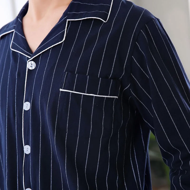 Мужские хлопковые Пижамные комплекты корейские популярные мужские пижамы Удобная Пижама мужские большие размеры мягкая Ночная рубашка