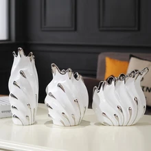 Европейская керамическая ваза, украшения, золото, серебро, рот, дизайн, водная культура, ваза, фарфоровая ваза для цветов, для украшения дома