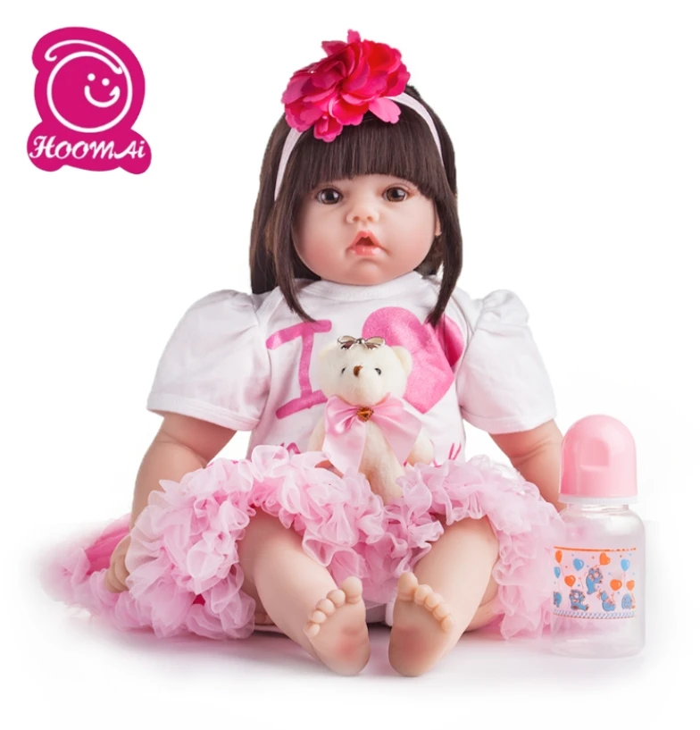 

55cm Lifelike Boneca Reborn Baby Doll Lifelike Soft Real Touch Vinyl Silicone Toys For Children lol Birthday Gifts