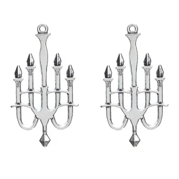 

Lucky Eye 10pcs Antique Sliver Candle Charm DIY Metal Charms For Jewelry Making Pendant Crafts Handmade 50*27mm