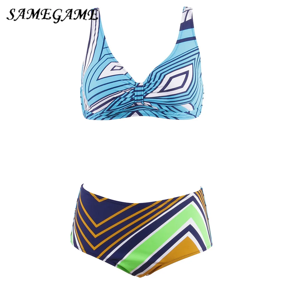 

SAMEGAME New 2019 Sexy Brazilian Bikinis Women Swimsuit Padded Beach Wear Plus Size Bikini Set Push Up Swimwear Bathing Suit