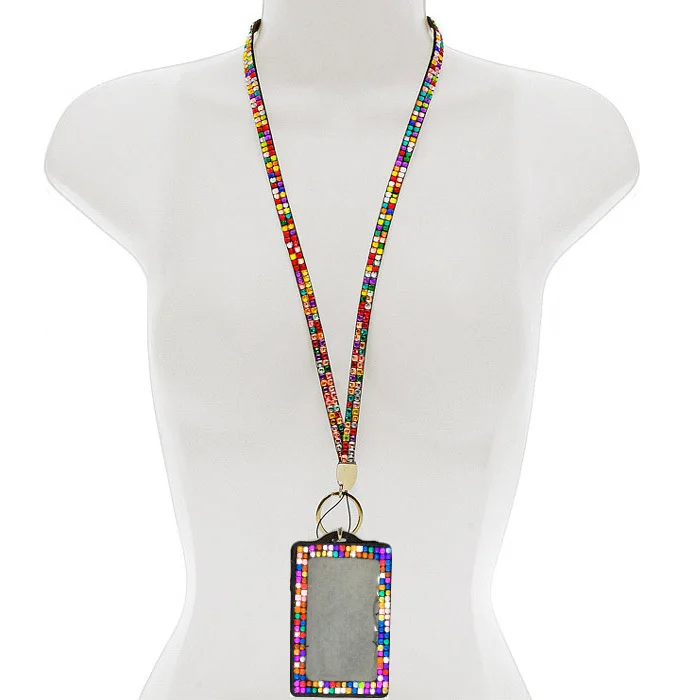 New Fashion 1pcs Rhinestone Bling Crystal Neck Lanyard Strap + Vertical