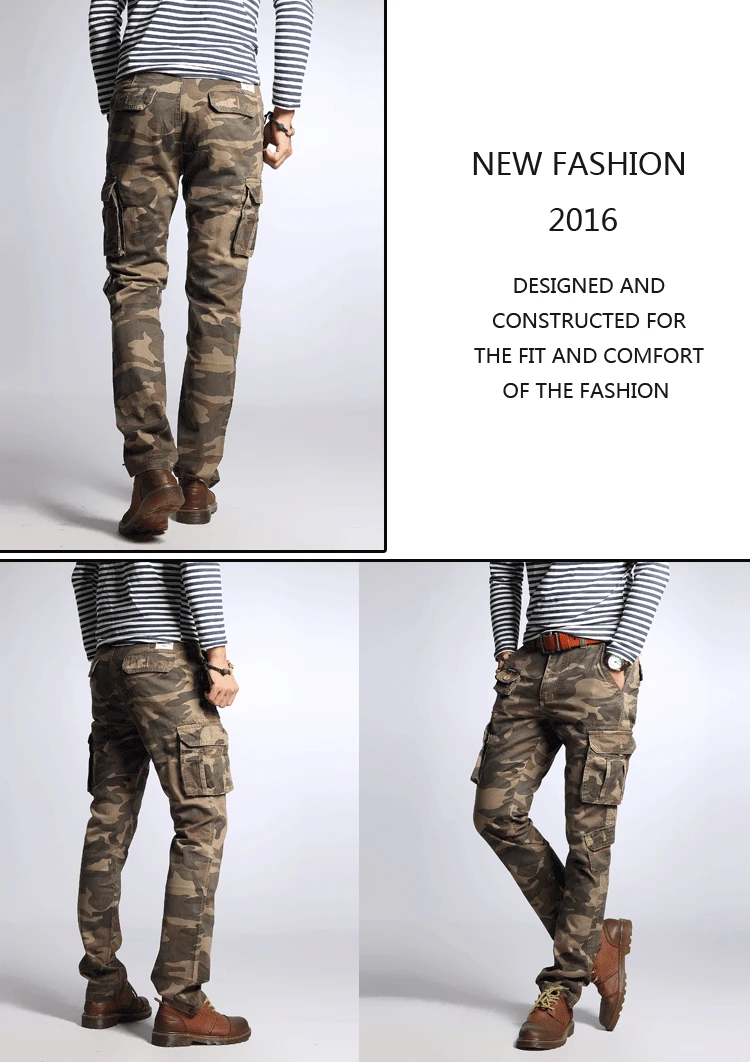 Новые Брендовые мужские брюки карго мужские прямые многокарманные камуфляжные мужские брюки в стиле милитари хлопковые Свободные повседневные мужские брюки карго