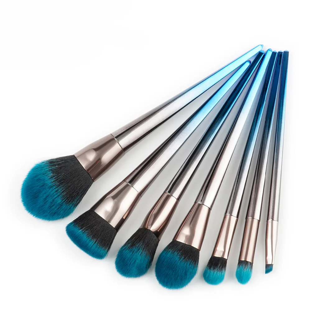 

4/7/10Pcs Professional Unicorn Makeup Brushes Set Pincel Maquiagem Base Foundation Powder Cosmetics blending blue Make Up brush