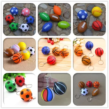 

80 Pcs Football Basketball Baseball Table Tennis PU Keychain Fashion Sports Item Key Chains Golf Key Chain Sports Souvenir
