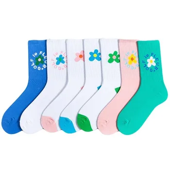 

Japanese Style Colorful Flower Printed Women Happy Socks Kawaii Sweet Casual Comfort Sokken New 2020 Spring Calcetines Mujer