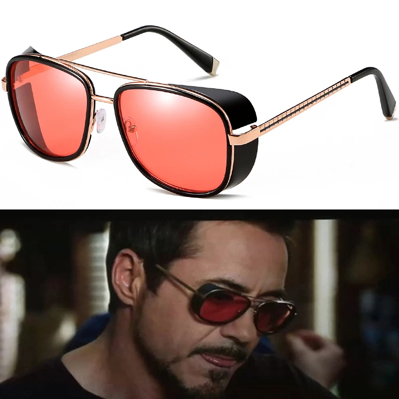 Iron Man 3 TONY stark Sunglasses Men Rossi Coating retro Vintage Designer Sun Oculos Masculino Gafas de