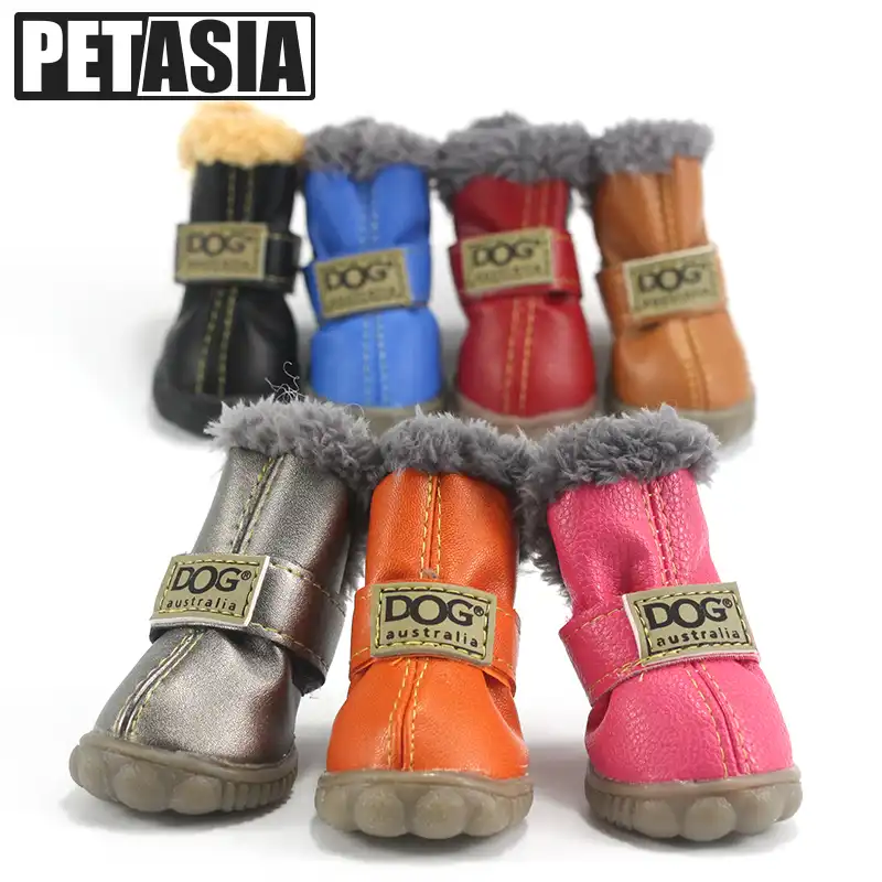 Hiver Pet Chien Chaussures Chaud Fourrure Chaussettes En Cuir Bottes Chat 4 Pieces Ensemble Impermeable Produit Anti Derapant Chaussures Pour Petits Chiens Chihuahua Chiot Aliexpress