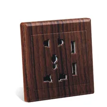 Розетки дерево Цвет пять отверстий с двойной Порты и разъёмы USB разъем USB IPad Универсальный Тип розетки 86 международного мобильного телефона