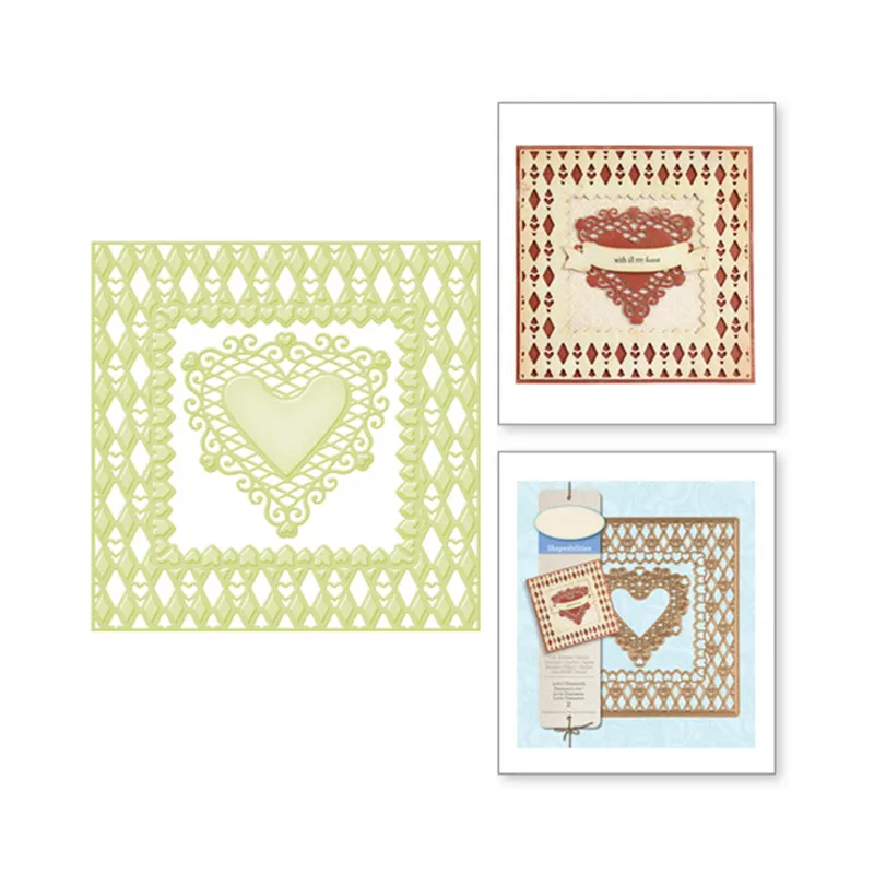 

Naifumodo Heart Dies Scrapbooking Metal Cutting Valentine Craft Dies for Cards Making Embossing Frame Die Cuts Cover Background
