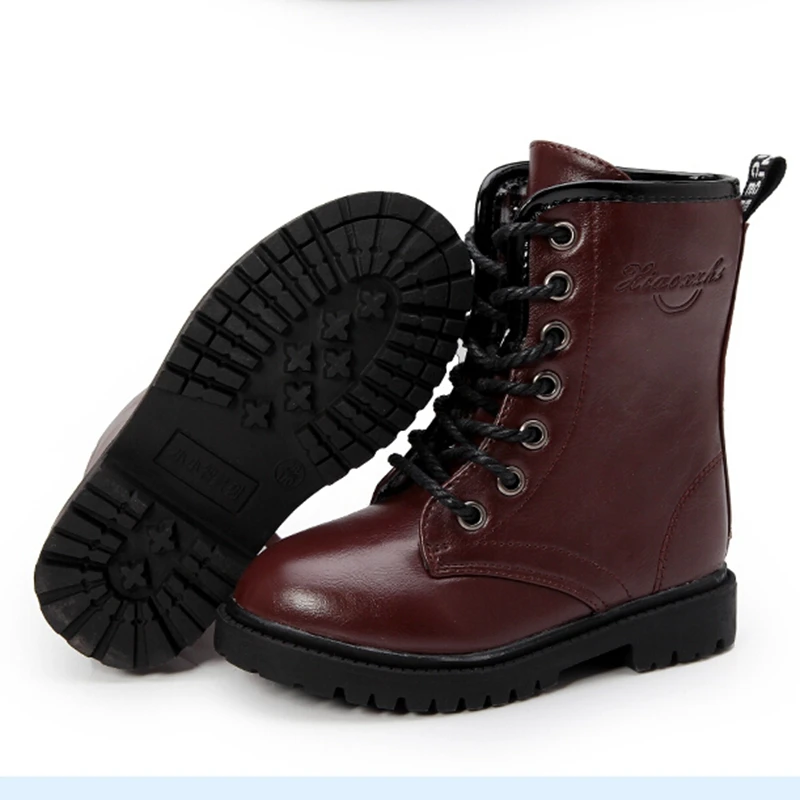 Waterproof Leather Kids Boots - Fashionable Short Girls Bota Menina Rain Children Girl Boots image 6