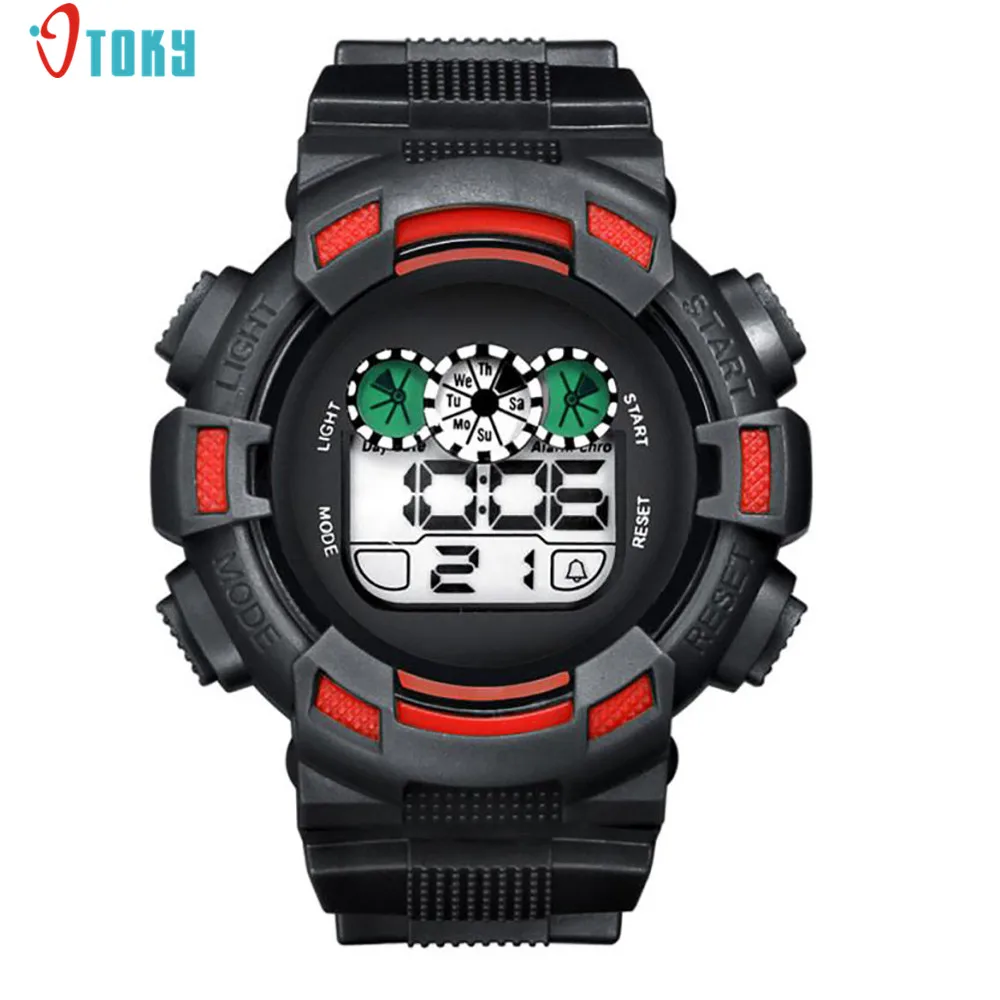 

2017 New Young Men Watches Fashion LED Digital Date Clocks Silicon Band Sports Army Wristwatch May04