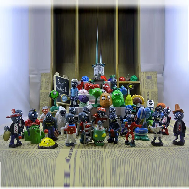 Special Offers Hot selling 40pcs/lot Plants vs Zombies 3-8cm PVZ Plant Zombine Collection Figures Toys