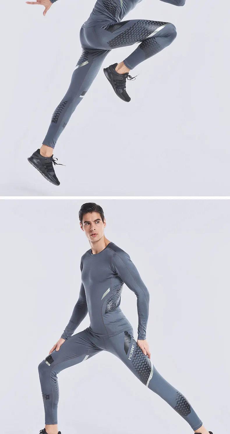 VANSYDICAL Quick Dry Running T-shirts Men Compression Shirts Men\'s Long Sleeve Screen Printing Shirt for Outdoor Fitness Tops XL 24