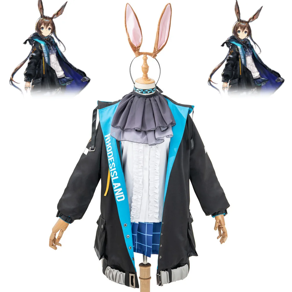 

2019 Game Arknights AMIYA Uniform Cosplay Costume Arknights AMIYA Full Suit Dress For Girls Women Halloween Carnival Costumes
