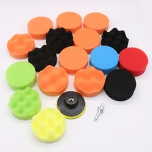 19 шт. автомобиль на рост от 80 до 180 мм Полировочная накладка Автомобильная полировальная губка комплект+ полировочное колесо+ M10 адаптер для дрели, полировальная машинка для автомобилей с эксцентриковым, набор