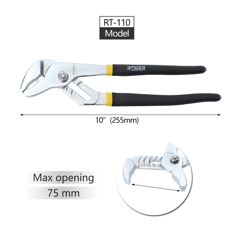 1" 12" плоскогубцы для водяного насоса быстросъемные прямые челюсти пазовые шарниры плоскогубцы из углеродистой стали водопроводные плоскогубцы сантехника ручные инструменты 1 шт - Цвет: RT-110