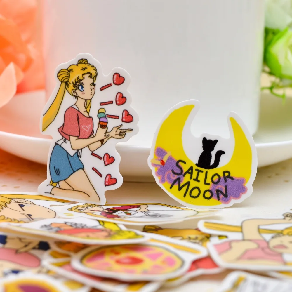 38 шт. самодельные милые японские наклейки Sailor Moon Girl Series 3 декоративные Стикеры для