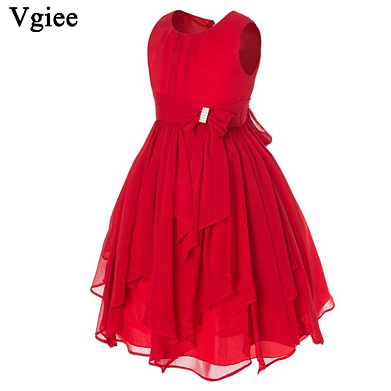 

Vgiee Kids Dresses For Girls Baby Party Princess Dress Chlidren Dresses Ruffles Sleeveless Solid 2019 Christmas Dress CC040