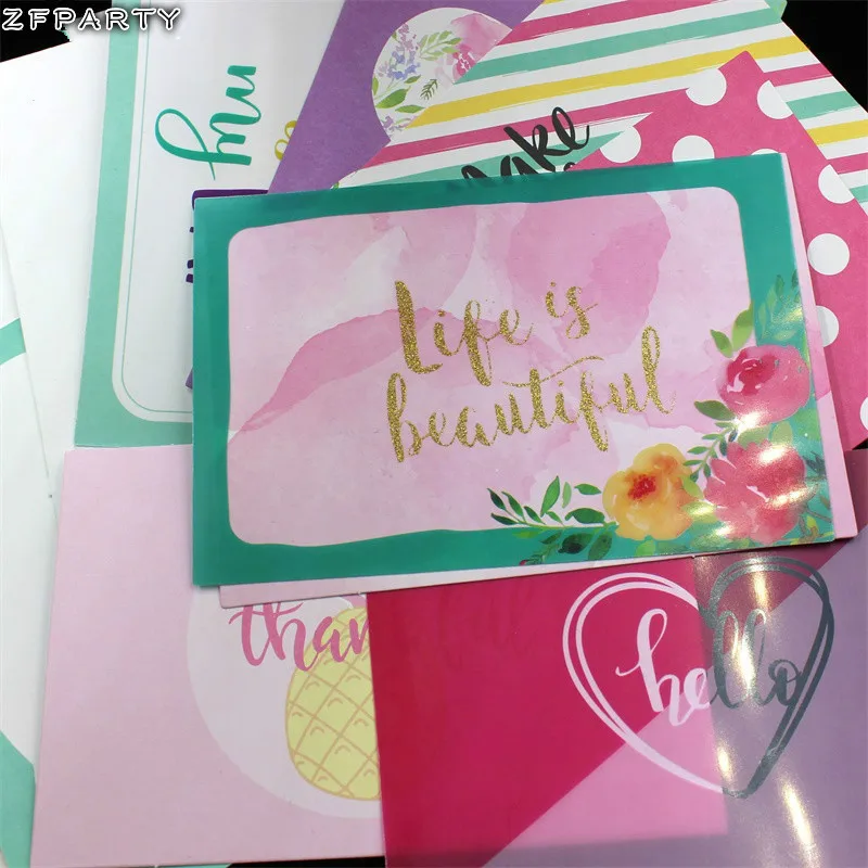 

ZFPARTY 4*6inch Double-side Printed Enjoy Life Paper Pocket Cards for Scrapbooking DIY Projects/Photo Album/Card Making Crafts