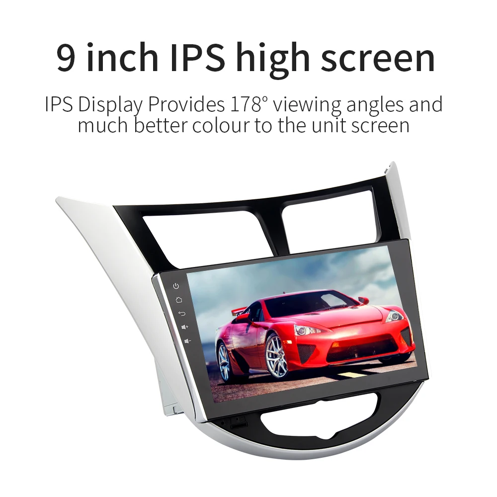 Top Dasaita 9" Android 9.0 Car GPS Radio Player for Hyundai Verna Solaris I25 2010 2011 with Octa Core 4GB+32GB Auto Stereo Radio 3