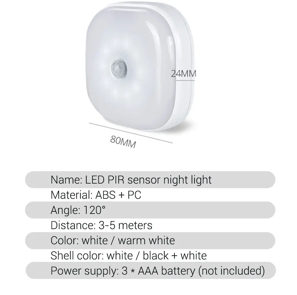 PIR датчик движения освещение кухонного шкафа спальни беспроводной шкаф светильник датчик лестницы ночной Светильник Oswietlenie светодиодный Lampe Schrank