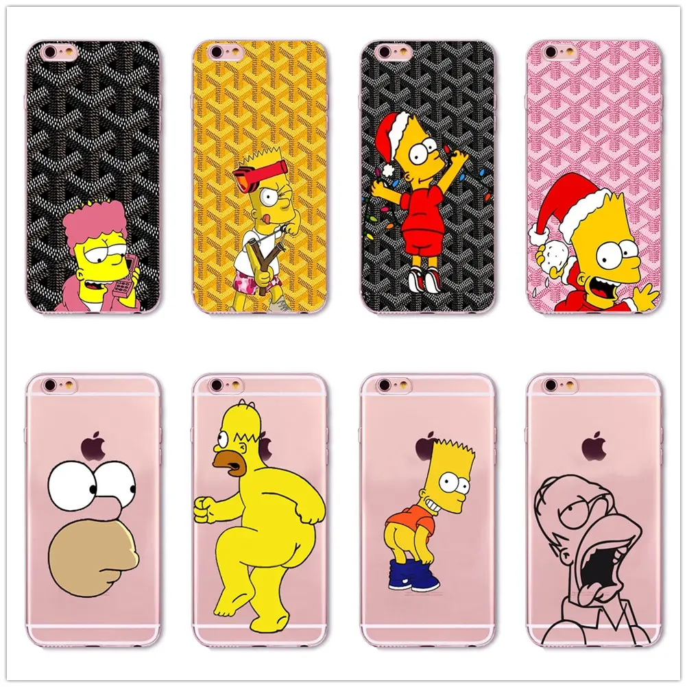 The Simpson Case For iPhone X XS Max XR 8 for SamsungS7 S8 S9 US Street Fashion Brand Silicone Phone Cover