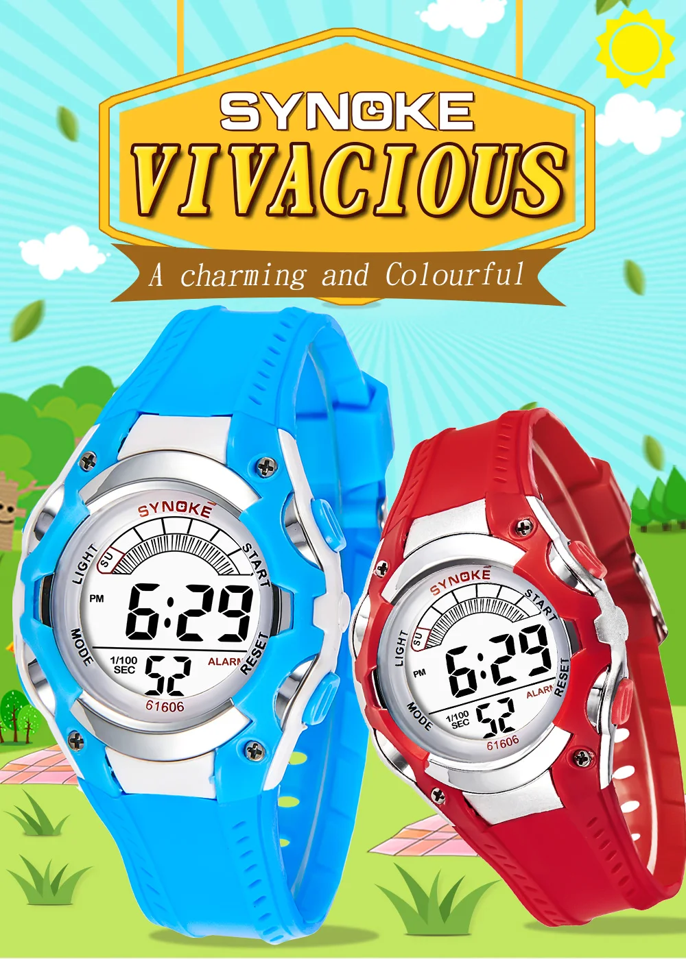 SYNOKE детские спортивные часы, модные светодиодный цифровые кварцевые часы для мальчиков и девочек, водонепроницаемые электронные наручные часы 50 м