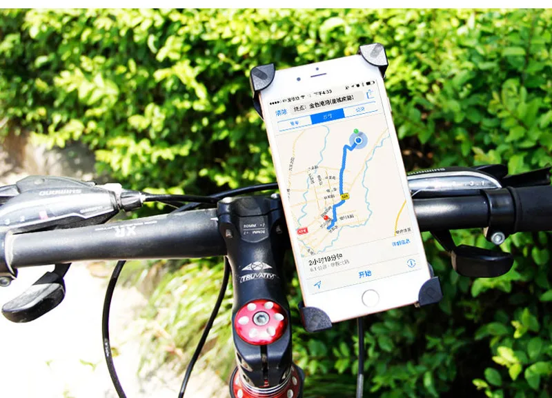 Top Universal 360 Degree Rotation Bike Bicycle Motorcycle Handlebar Clip Stand Phone Holder Bracket Mount Shockproof for 3.5-6.5" 13