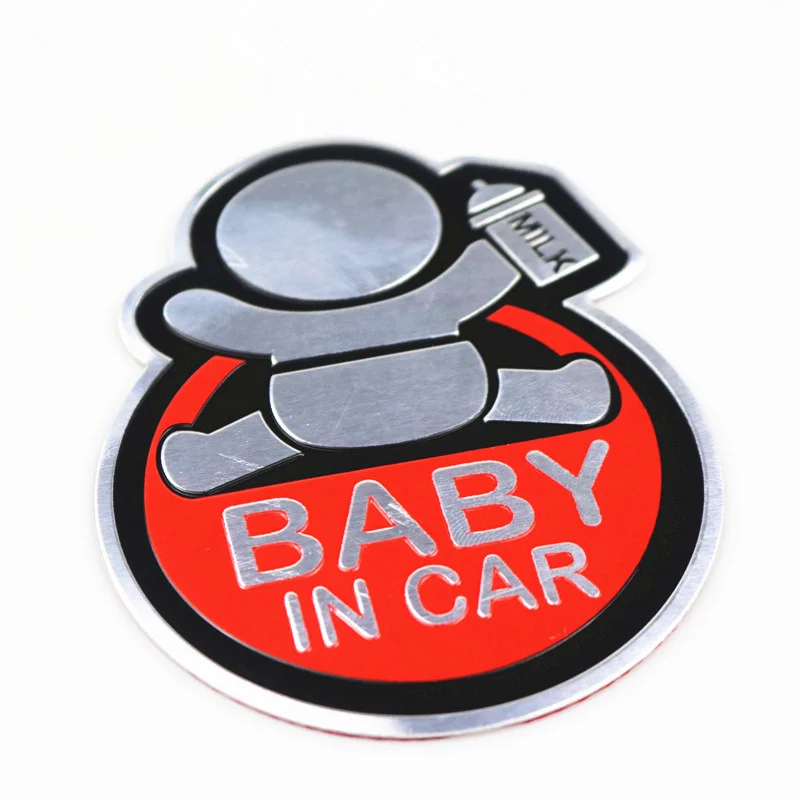 

Car styling 3D Baby In Car Aluminum Sticker For Toyota Lada Opel Renault Skoda Audi BMW Kia Mazda Honda Hyundai