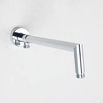 

15-Inch Brass Chrome Shower Arm Bottom Entry Exposed Shower Head Extension Arm with Flange, 04-111