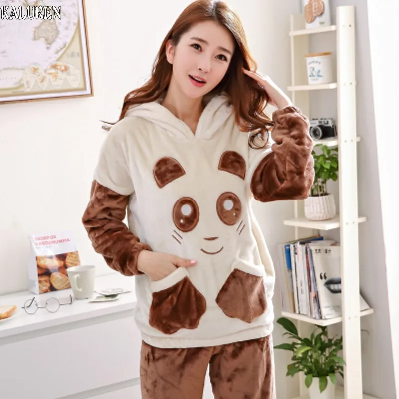 

Winter plus size 4XL 5XL thick flannel fat sleepwear women girl tops set coral fleece big Pajama Sets for 40-140 kg snow