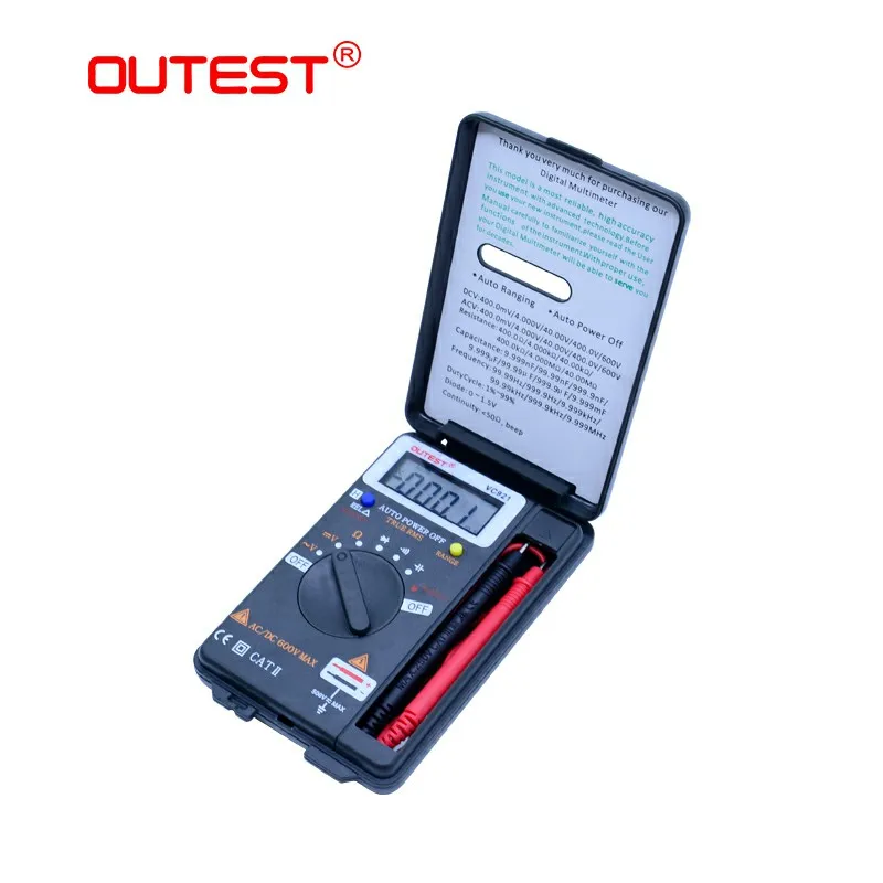 Beste OUTEST VC921 3 3 4 DMM Geïntegreerde Persoonlijke Handheld Pocket Mini Digitale Multimeter capaciteit weerstand frequentie tester