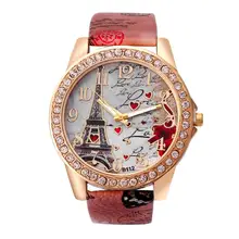 Прямая поставка, новые винтажные женские кварцевые часы с Эйфелевой башней в стиле Парижа, женские повседневные наручные часы для девушек и студентов, Relojes