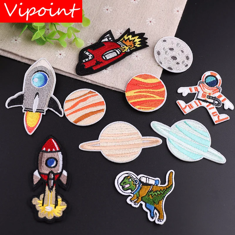 

VIPOINT embroidery rocket star patches spaceman patches badges applique patches for clothing YX-55