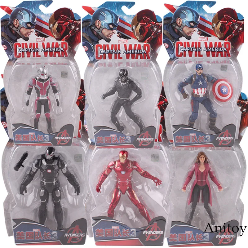 

Marvel Captain America 3 Civil War Captain America Iron Man Black Panther Ant Man Figure PVC Action Figure Toys for Children